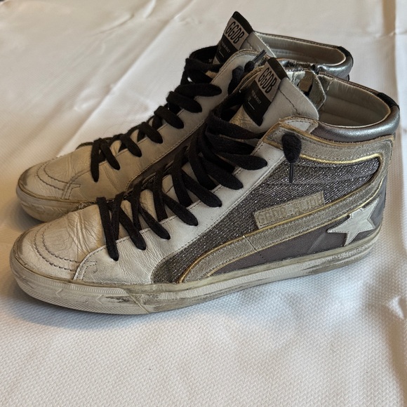Golden Goose Slide Sneakers - White and Silver 39 - Picture 1 of 5